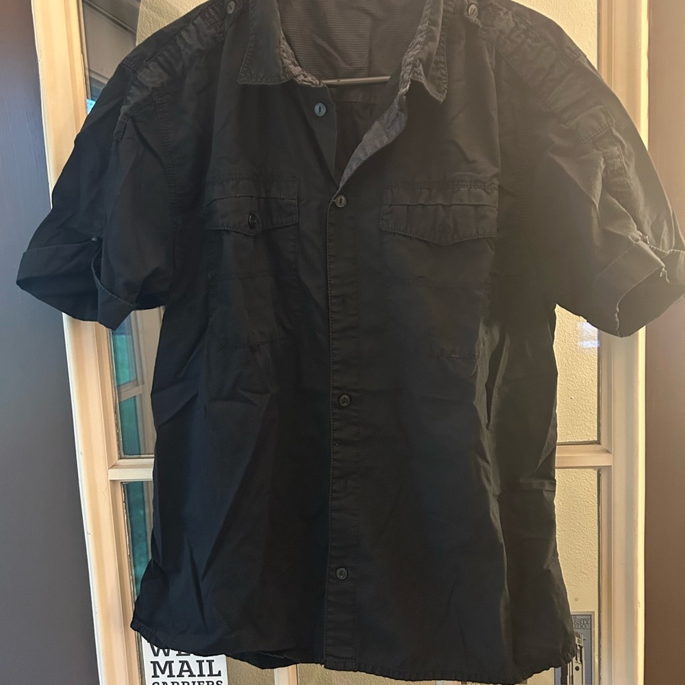 Divided Men's Black Short Sleeve Shirt Jacket